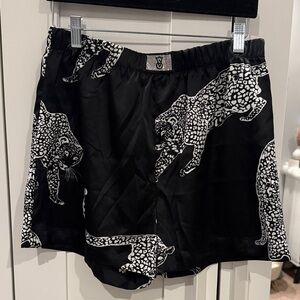 VS Black  and White Leopard Print Shorts